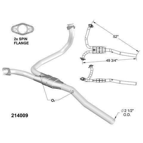 Catalytic Converter and Pipe Assembly OEM Industries 214009