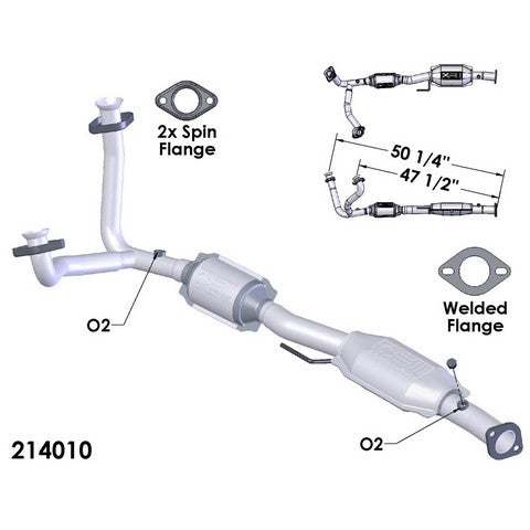 Catalytic Converter and Pipe Assembly OEM Industries 214010