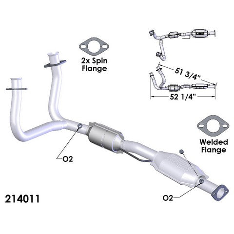Catalytic Converter and Pipe Assembly OEM Industries 214011