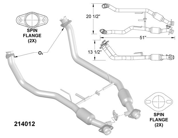 Catalytic Converter and Pipe Assembly OEM Industries 214012