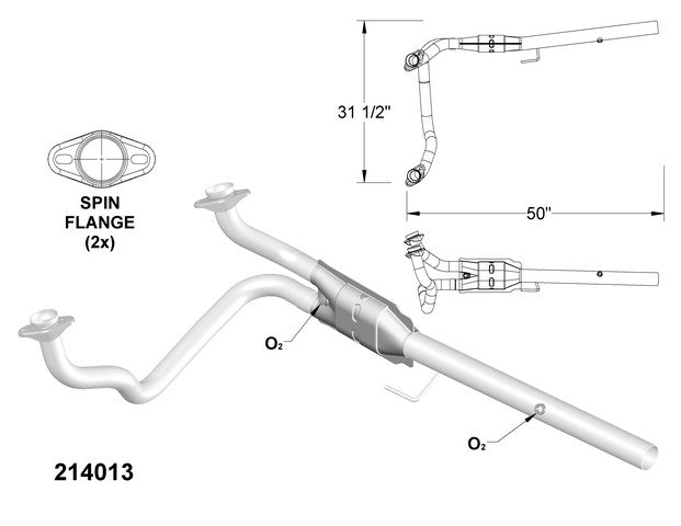 Catalytic Converter and Pipe Assembly OEM Industries 214013