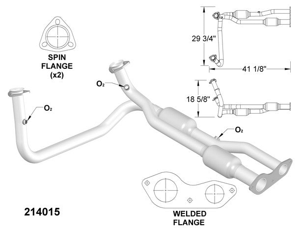 Catalytic Converter and Pipe Assembly OEM Industries 214015