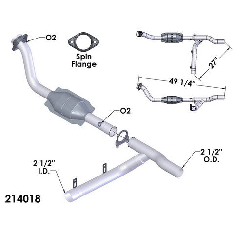 Catalytic Converter and Pipe Assembly OEM Industries 214018