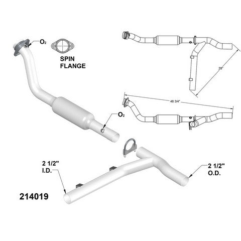 Catalytic Converter and Pipe Assembly OEM Industries 214019