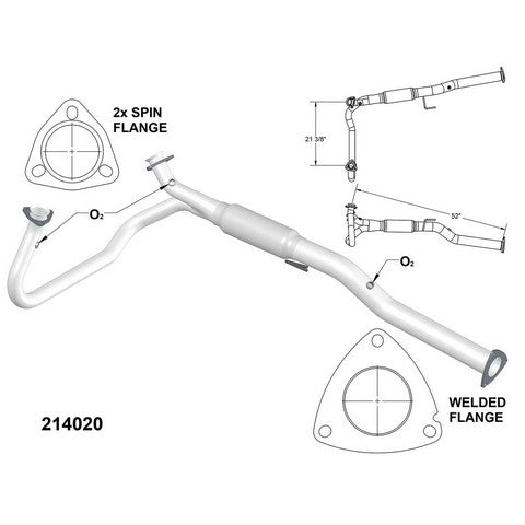 Catalytic Converter and Pipe Assembly OEM Industries 214020