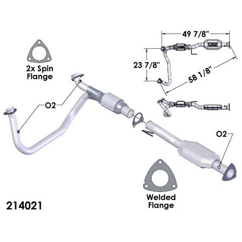 Catalytic Converter and Pipe Assembly OEM Industries 214021