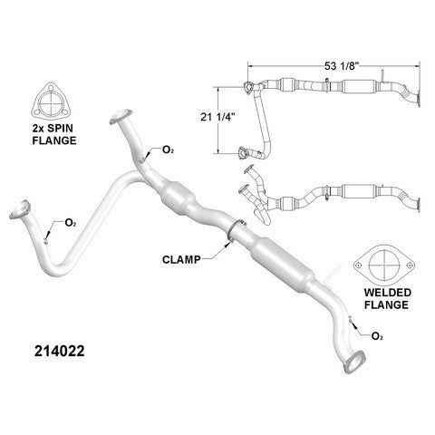 Catalytic Converter and Pipe Assembly OEM Industries 214022