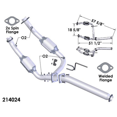 Catalytic Converter and Pipe Assembly OEM Industries 214024