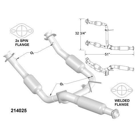 Catalytic Converter and Pipe Assembly OEM Industries 214025