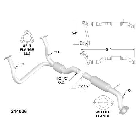 Catalytic Converter and Pipe Assembly OEM Industries 214026