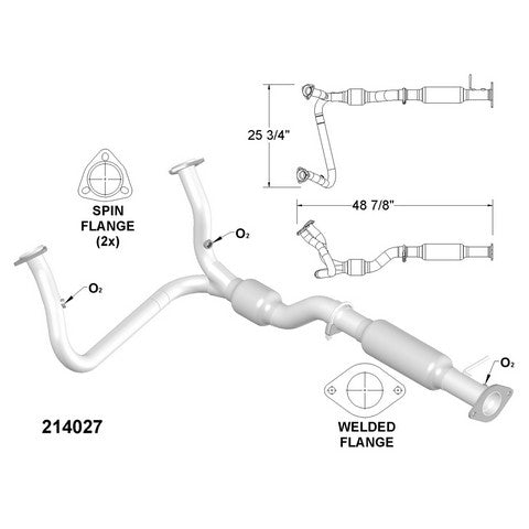 Catalytic Converter and Pipe Assembly OEM Industries 214027