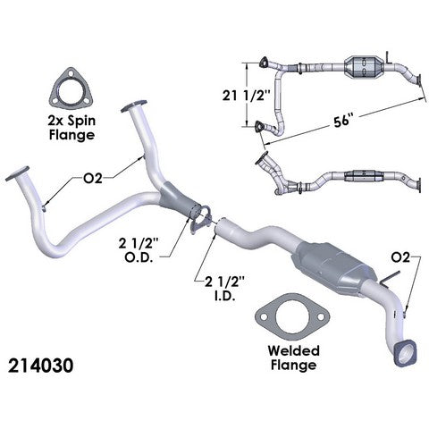 Catalytic Converter and Pipe Assembly OEM Industries 214030