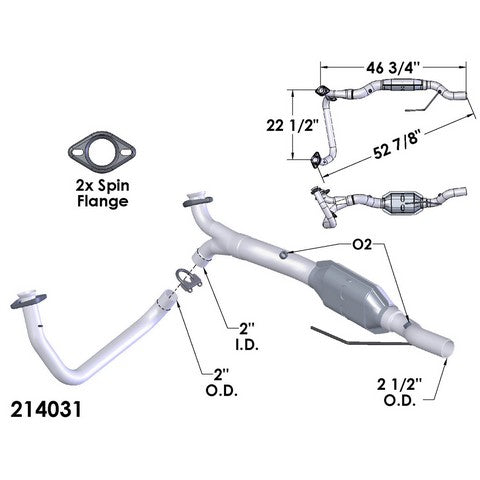 Catalytic Converter and Pipe Assembly OEM Industries 214031