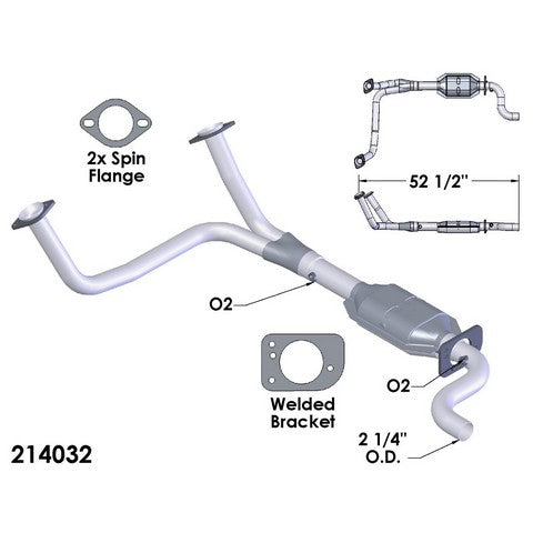 Catalytic Converter and Pipe Assembly OEM Industries 214032
