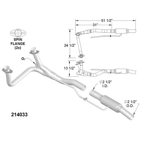 Catalytic Converter and Pipe Assembly OEM Industries 214033