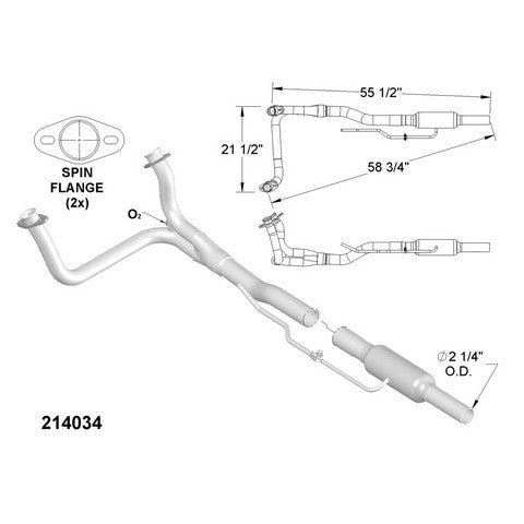 Catalytic Converter and Pipe Assembly OEM Industries 214034