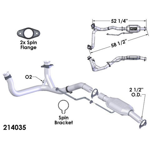 Catalytic Converter and Pipe Assembly OEM Industries 214035