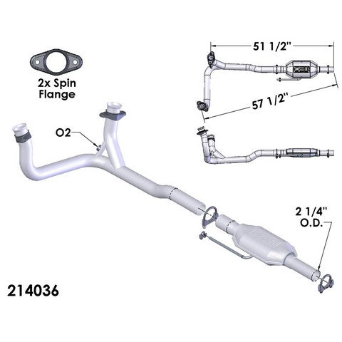 Catalytic Converter and Pipe Assembly OEM Industries 214036