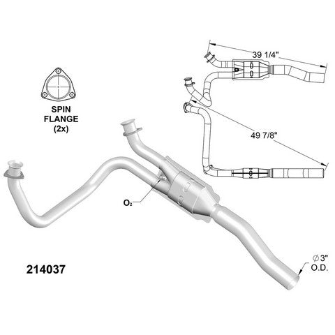 Catalytic Converter and Pipe Assembly OEM Industries 214037