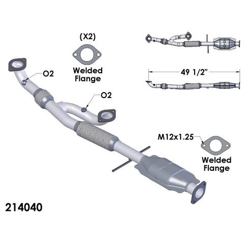 Catalytic Converter and Pipe Assembly OEM Industries 214040