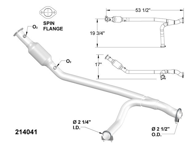 Catalytic Converter and Pipe Assembly OEM Industries 214041