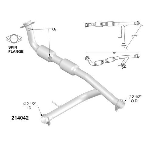 Catalytic Converter and Pipe Assembly OEM Industries 214042