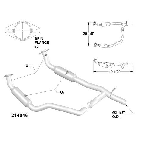 Catalytic Converter and Pipe Assembly OEM Industries 214046