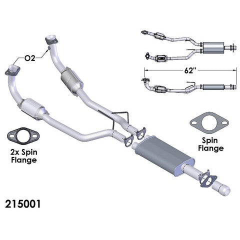 Catalytic Converter and Pipe Assembly OEM Industries 215001