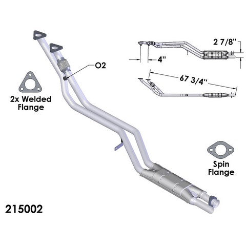 Catalytic Converter and Pipe Assembly OEM Industries 215002