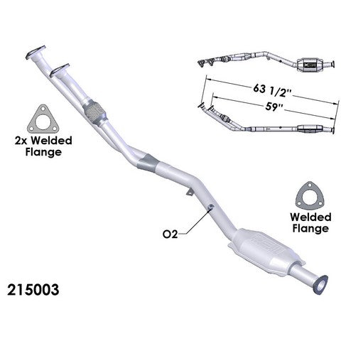 Catalytic Converter and Pipe Assembly OEM Industries 215003