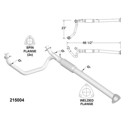 Catalytic Converter and Pipe Assembly OEM Industries 215004