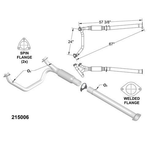 Catalytic Converter and Pipe Assembly OEM Industries 215006