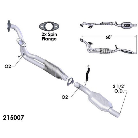 Catalytic Converter and Pipe Assembly OEM Industries 215007