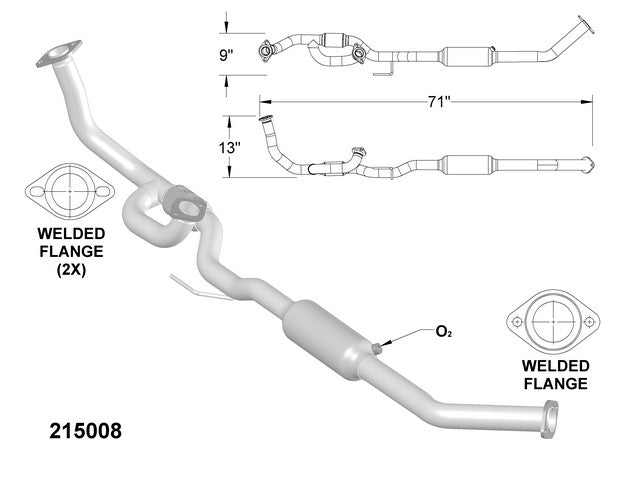 Catalytic Converter and Pipe Assembly OEM Industries 215008