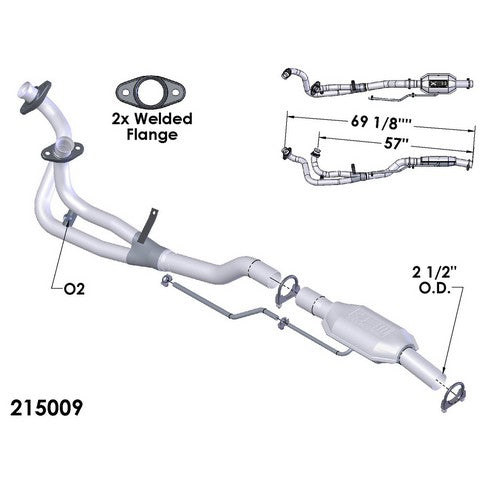 Catalytic Converter and Pipe Assembly OEM Industries 215009