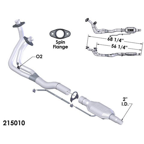 Catalytic Converter and Pipe Assembly OEM Industries 215010