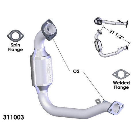 Catalytic Converter and Pipe Assembly OEM Industries 311003