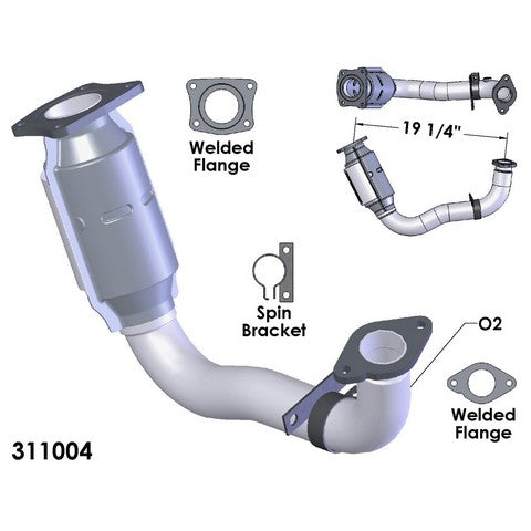 Catalytic Converter and Pipe Assembly OEM Industries 311004