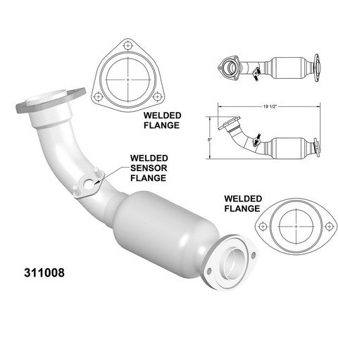 Catalytic Converter and Pipe Assembly OEM Industries 311008