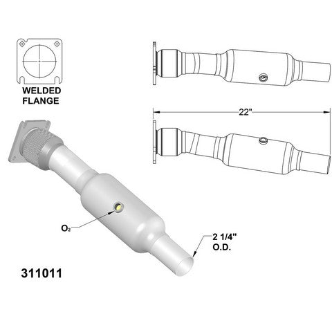 Catalytic Converter and Pipe Assembly OEM Industries 311011
