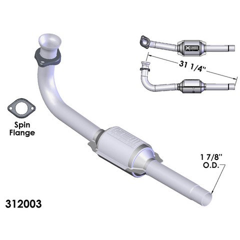Catalytic Converter and Pipe Assembly OEM Industries 312003