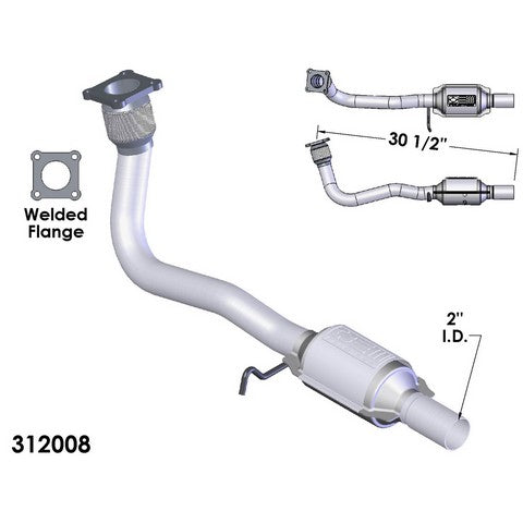 Catalytic Converter and Pipe Assembly OEM Industries 312008