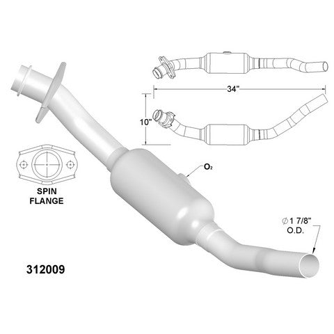 Catalytic Converter and Pipe Assembly OEM Industries 312009