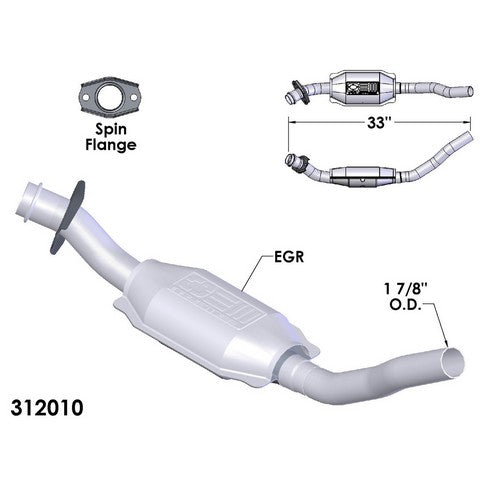 Catalytic Converter and Pipe Assembly OEM Industries 312010