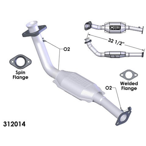 Catalytic Converter and Pipe Assembly OEM Industries 312014