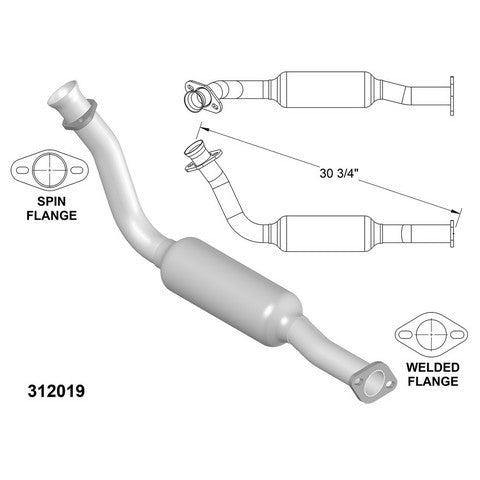 Catalytic Converter and Pipe Assembly OEM Industries 312019