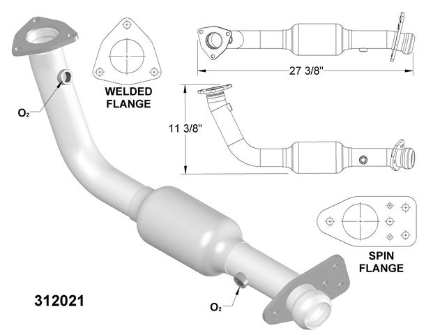 Catalytic Converter and Pipe Assembly OEM Industries 312021