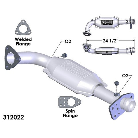 Catalytic Converter and Pipe Assembly OEM Industries 312022