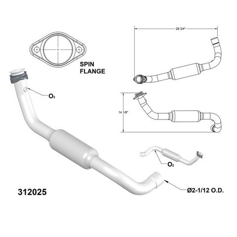 Catalytic Converter and Pipe Assembly OEM Industries 312025