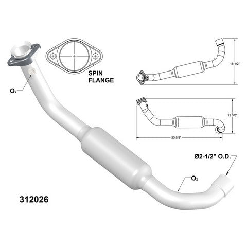 Catalytic Converter and Pipe Assembly OEM Industries 312026